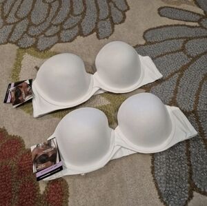 NWT Lot Of 2 Maidenform White Strapless Bras Size 36B
